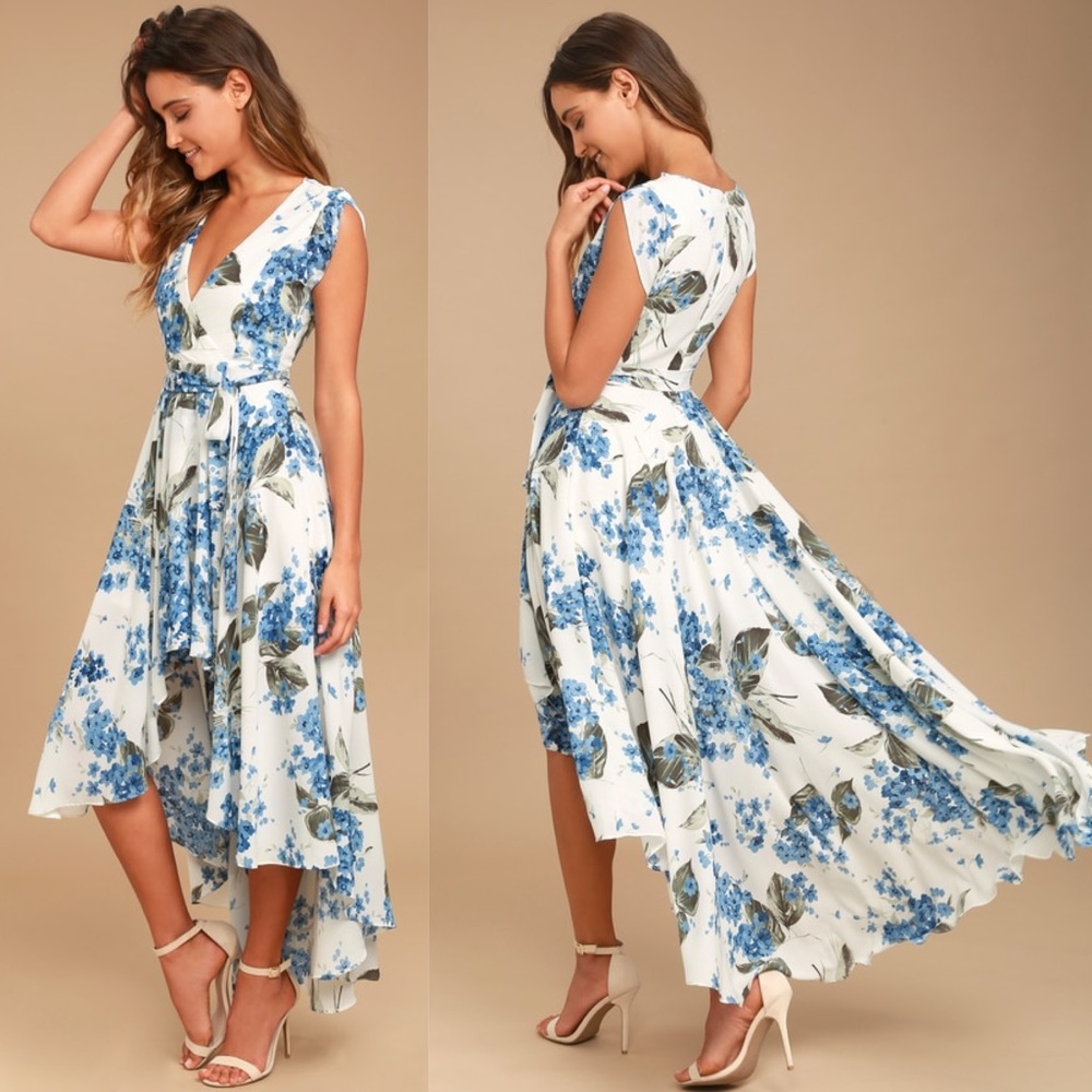 Lulus French Countryside White Hi-low Dress - Picture 1 of 5